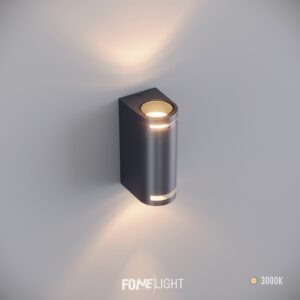 Lunara glazen aluminium buitenwandlamp