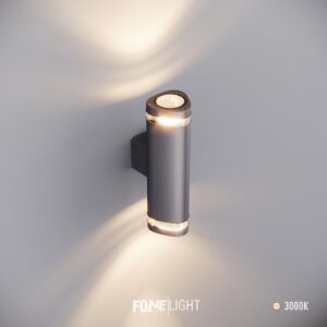 Gala Duo wandlamp plexiglas aluminium tweezijdige buitenwandlamp